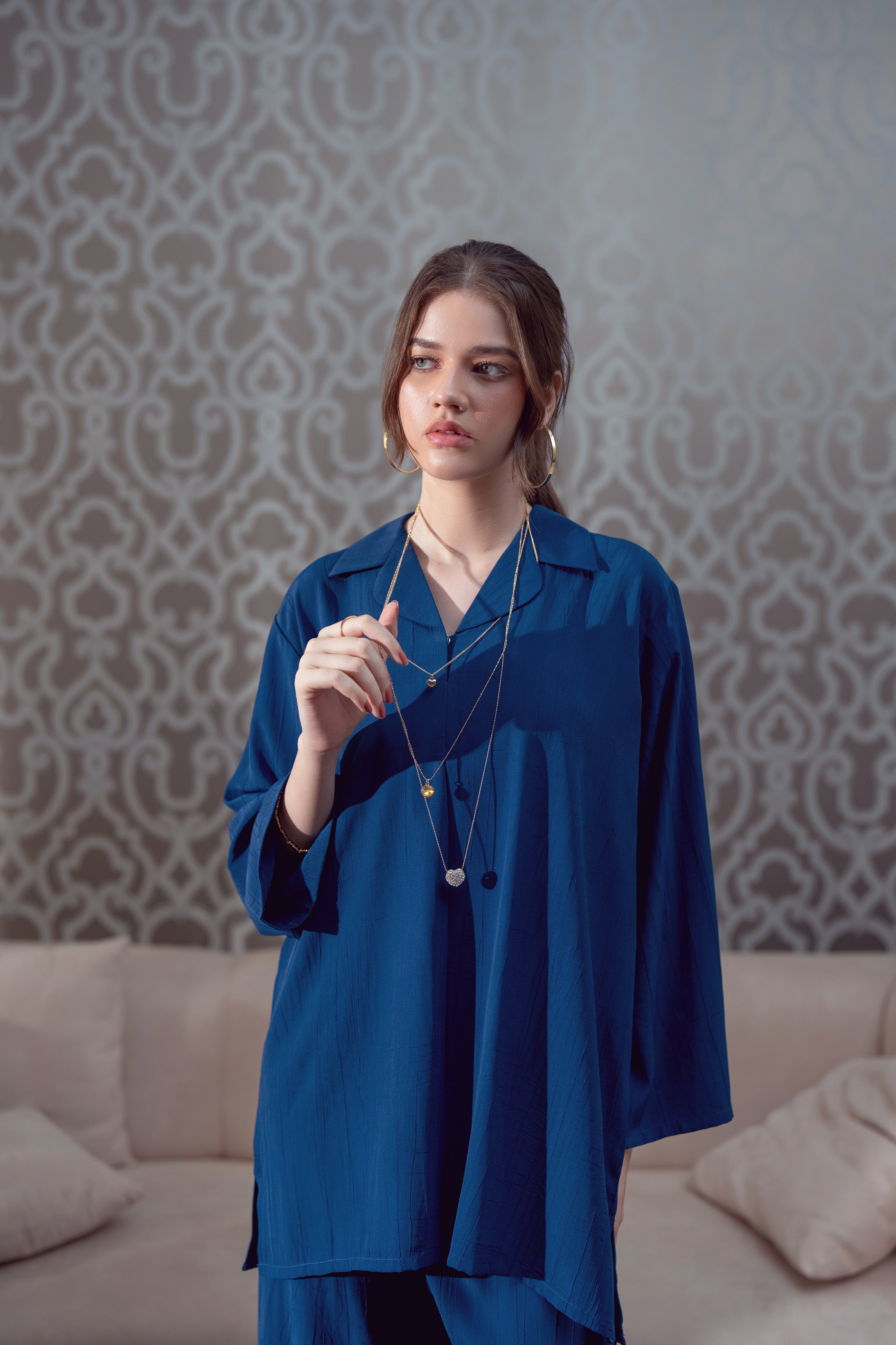 Coord Set - Crushed Evening Blue